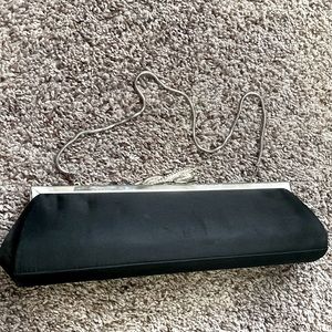 Black Clutch w/ Rhinestone Detail